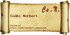 Csábi Norbert névjegykártya
